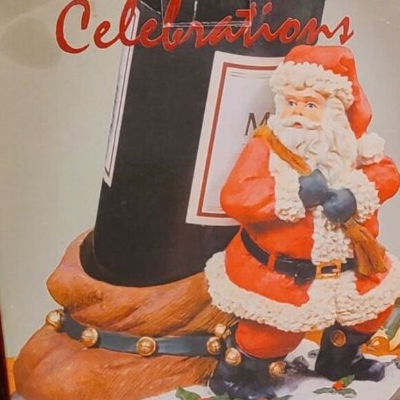 CELEBRATIONS CERAMIC SANTA WINE BOTTLE/SOAP HOLDER DECOR CHRISTMAS - Picture 8 of 8